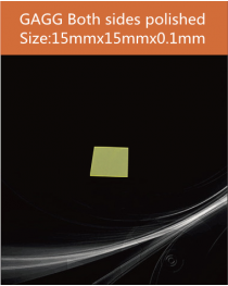 GAGG Ce scintillation crystal, GAGG Ce crystal, GAGG scintillator, Ce:Gd3Al2Ga3O12 crystal, 15x15x0.1mm